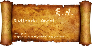 Rudinszky Antal névjegykártya